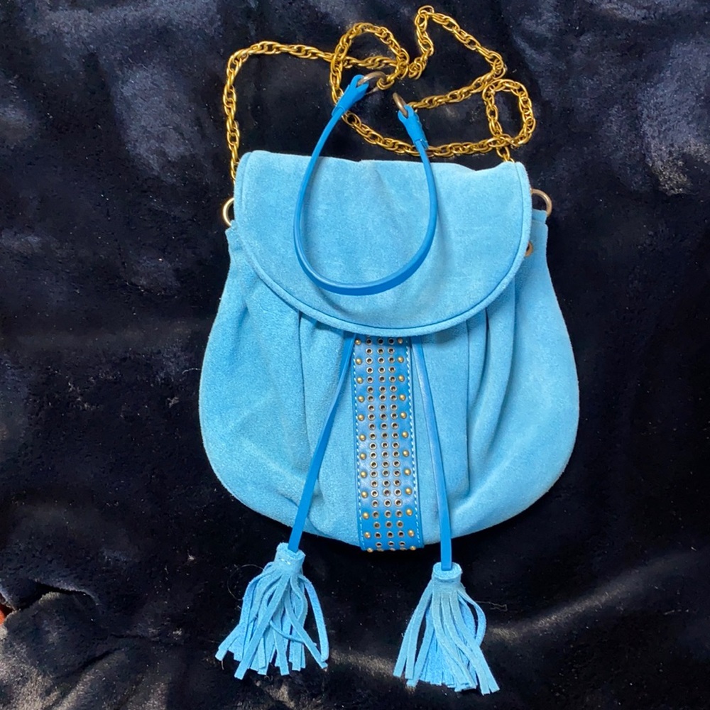 Sky blue shell body purse
